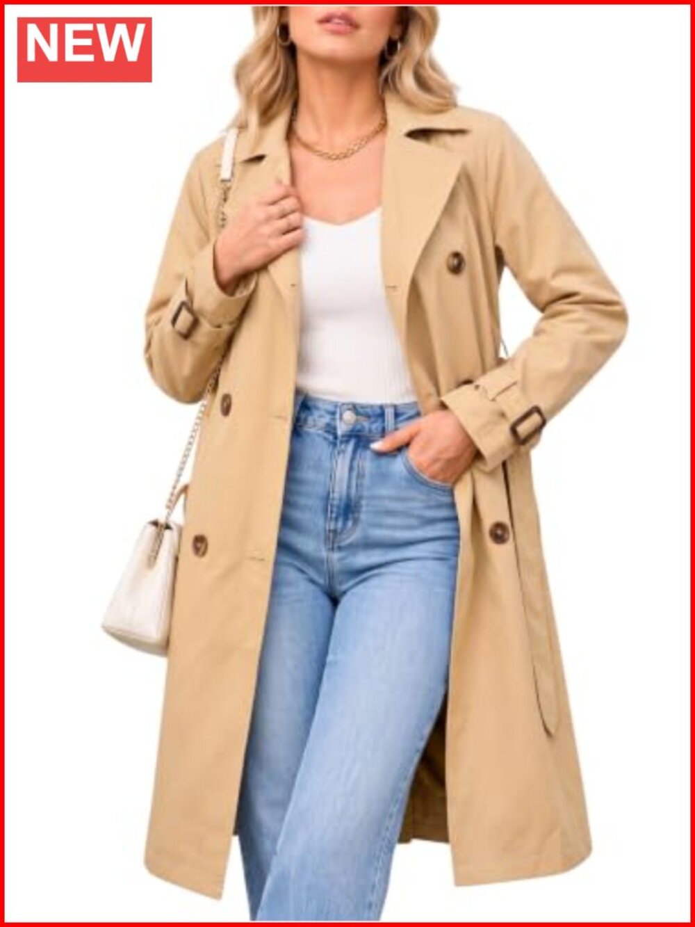 Women's Oversized Lapel Trench Coat Lightweight Long Fall Jacket